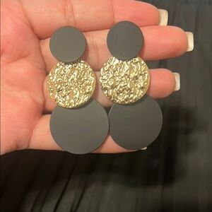 Amazon Black and Gold Geometric Earrings